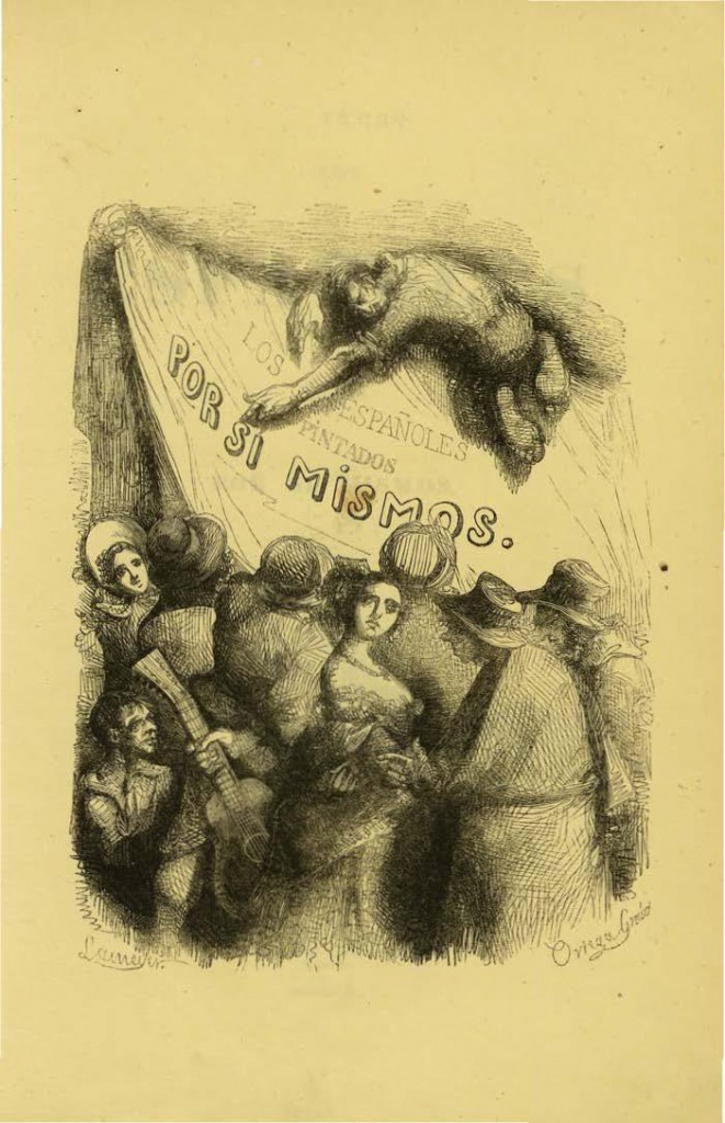 Grabado inicial de Los españoles pintados por sí mismos, (BNE)
